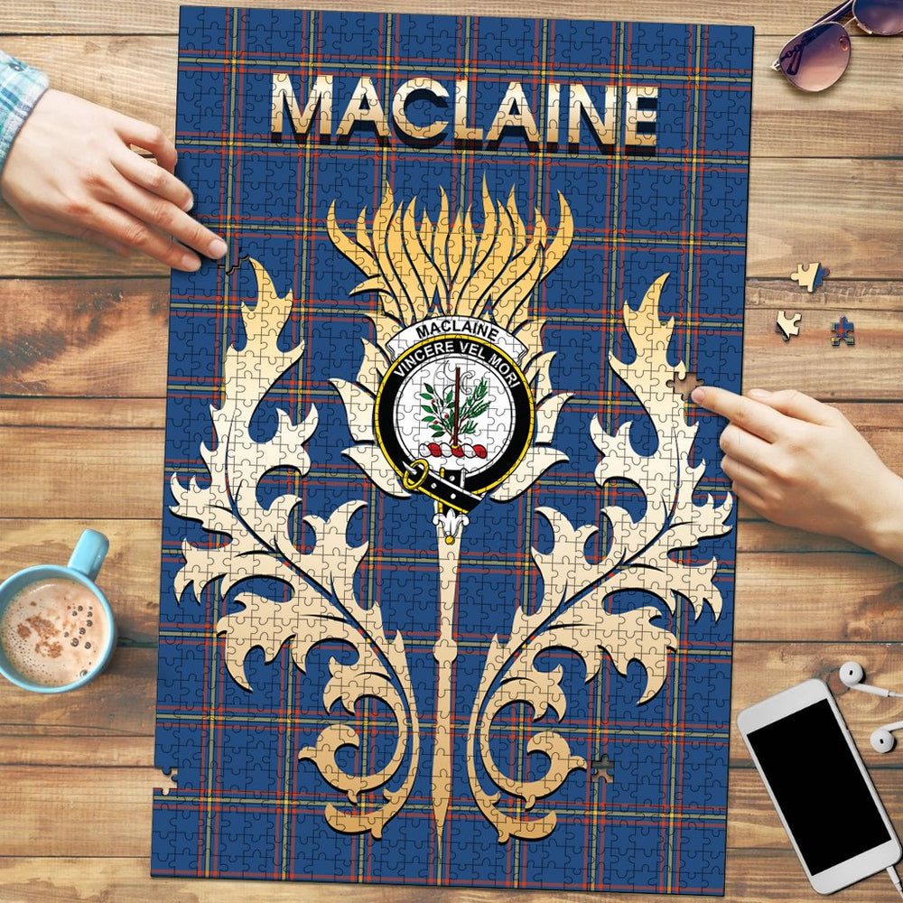 Clan MacLaine of Loch Buie Hunting Ancient Tartan Crest Thistle Jigsaw Puzzles Gift For Family HC87 Clan Borthwick Tartan Today