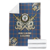 Clan MacLaine of Loch Buie Hunting Ancient Tartan Gold Courage Symbol Blanket PL54 Clan Hall Tartan Today