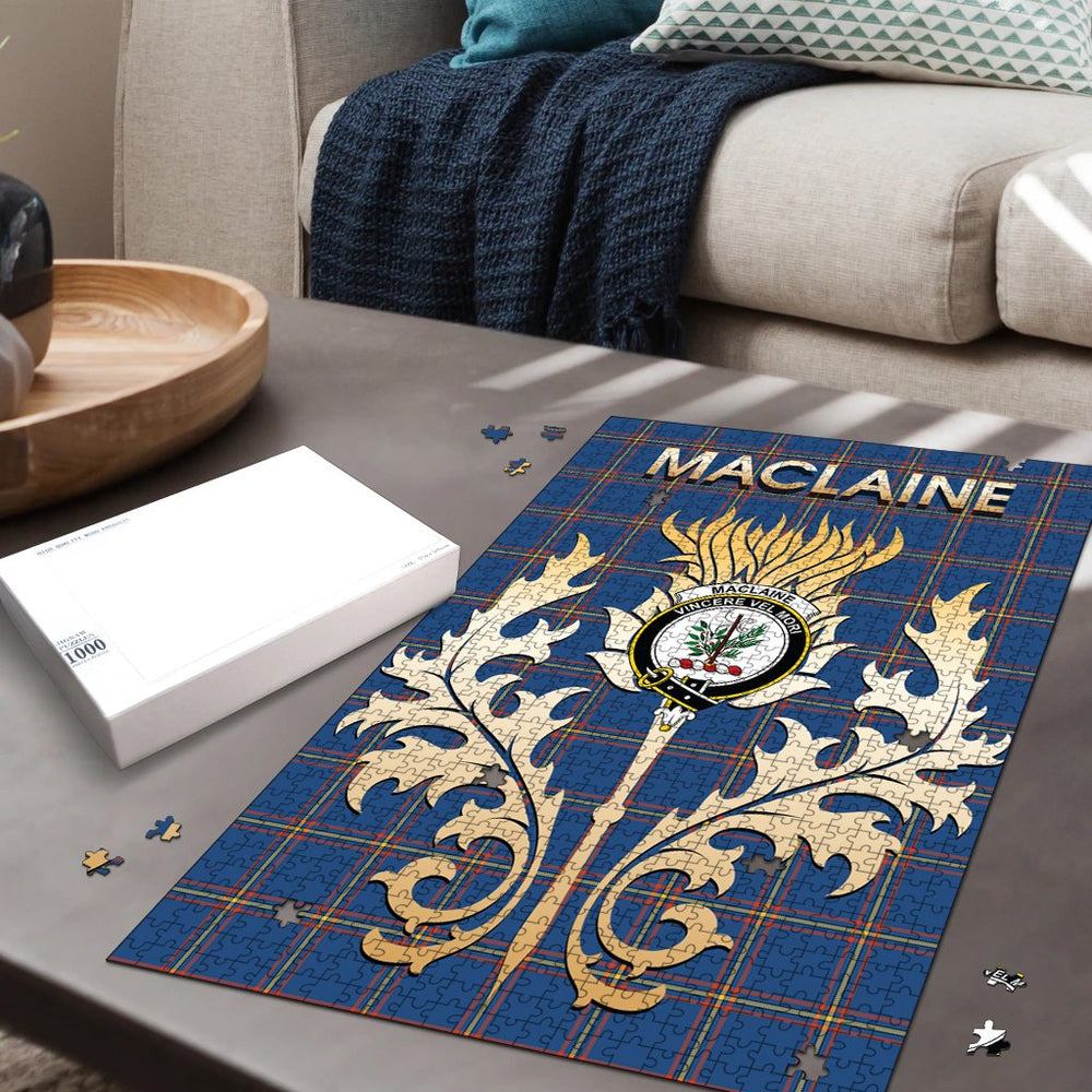Clan MacLaine of Loch Buie Hunting Ancient Tartan Crest Thistle Jigsaw Puzzles Gift For Family HC87 Clan Borthwick Tartan Today