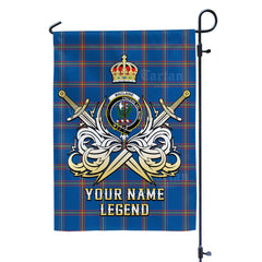 Custom Name Clan MacLaine of Loch Buie Hunting Ancient Tartan Garden Flag with Clan Crest and the Golden Sword of Courageous Legacy HF71