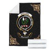 Clan MacLaine (of Lochbuie) Crest Tartan Premium Blanket Black NJ80 Clan Hall Tartan Today