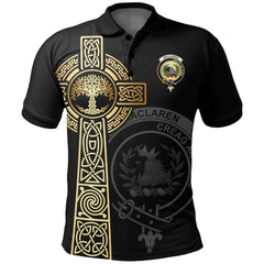Clan MacLaren Clan Unisex Polo Shirt - Celtic Tree Of Life PN79 MacLaren Tartan Tartan Polo