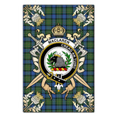 Clan MacLaren Ancient Tartan Crest Black Garden Flag - Gold Thistle CR84 Clan Garden Tartan Today