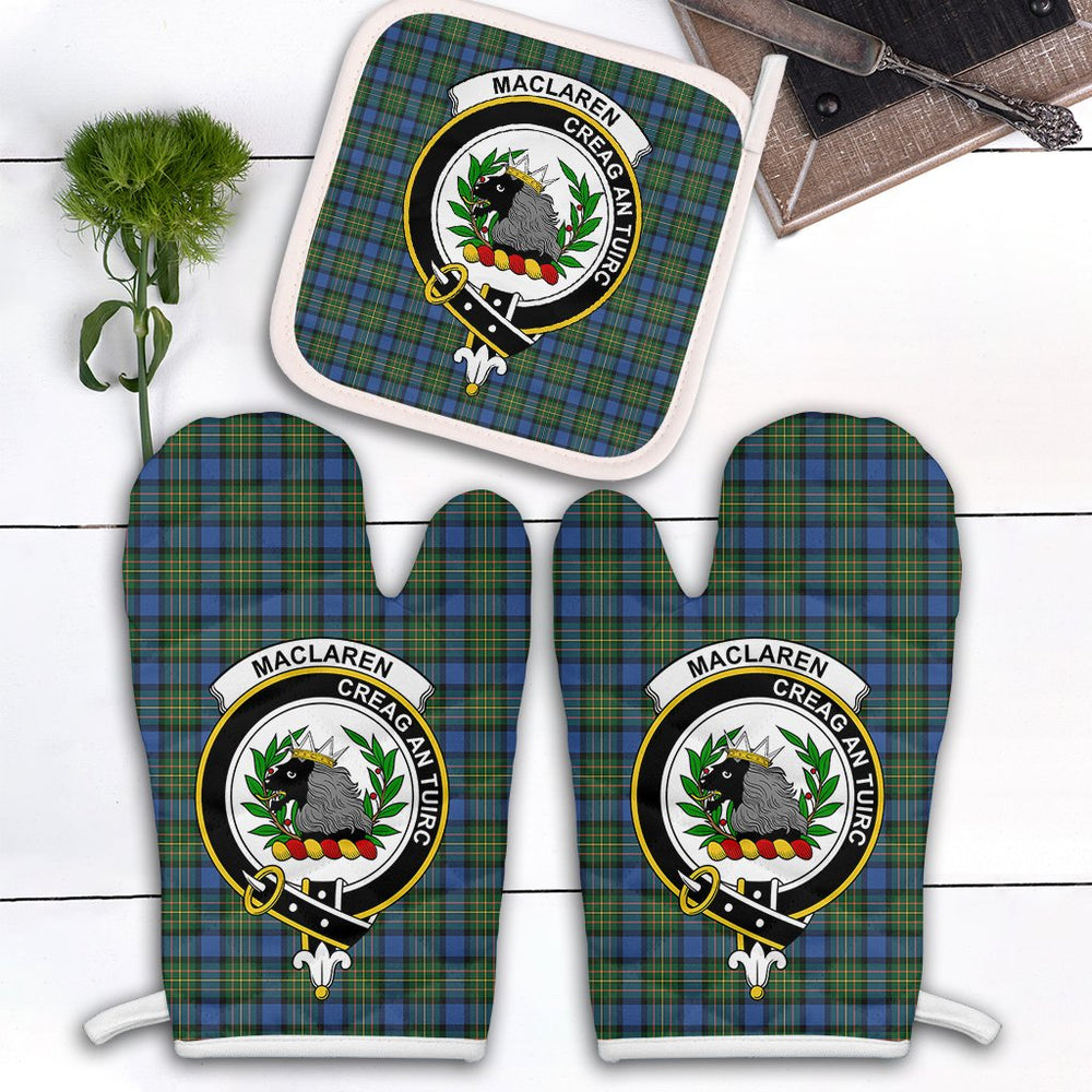 Clan MacLaren Ancient Tartan Crest Oven Mitt And Pot Holder (2 Oven Mitts + 1 Pot Holder) MO66 Clan Borthwick Tartan Today