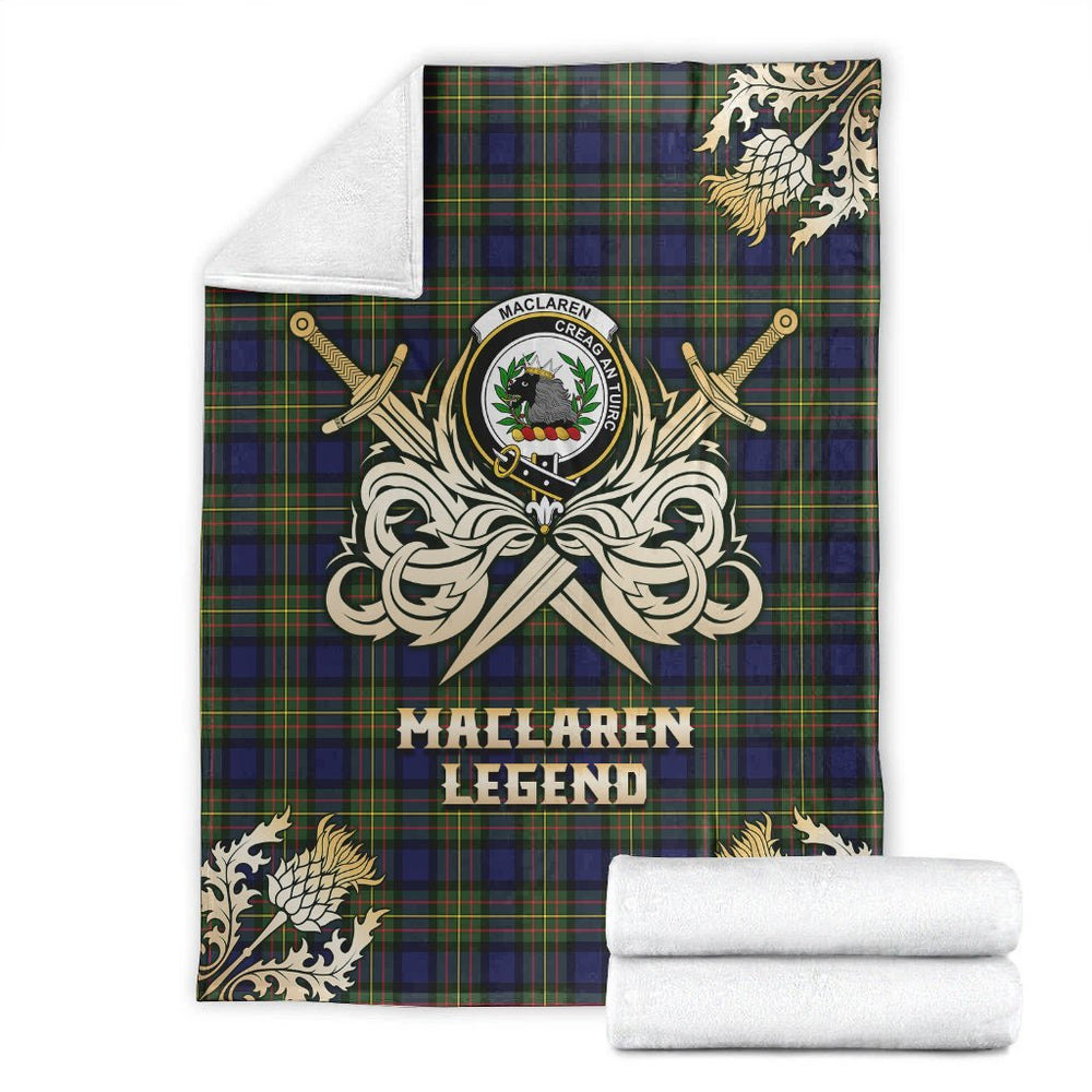Clan MacLaren Modern Tartan Gold Courage Symbol Blanket VZ60 Clan Hall Tartan Today