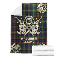 Clan MacLaren Modern Tartan Gold Courage Symbol Blanket VZ60 Clan Hall Tartan Today