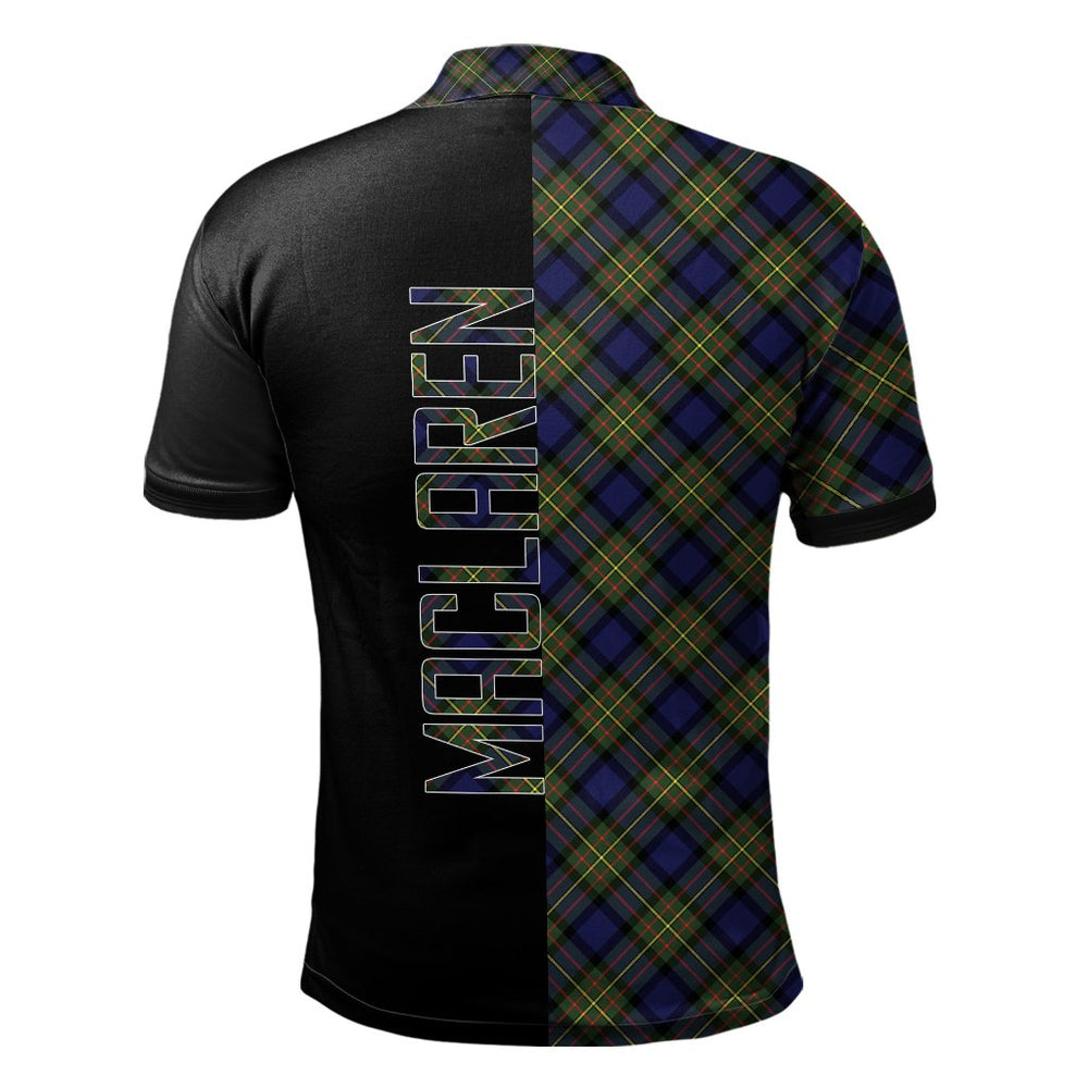 Clan MacLaren Modern Tartan Polo Shirt Half of Me - Cross Style QD82 MacLaren Modern Tartan Tartan Polo