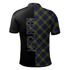 Clan MacLaren Modern Tartan Polo Shirt Half of Me - Cross Style QD82 MacLaren Modern Tartan Tartan Polo