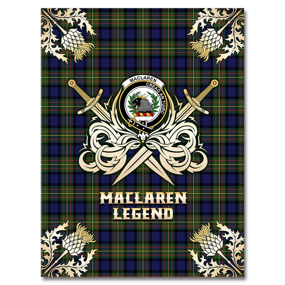 Clan MacLaren Modern Tartan Gold Courage Symbol Blanket VZ60 Clan Hall Tartan Today