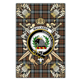 Clan MacLaren Weathered Tartan Crest Black Garden Flag - Gold Thistle FG51 Clan Garden Tartan Today