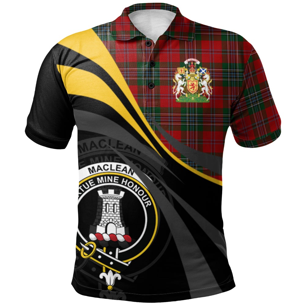 Clan MacLean Tartan Polo Shirt - Royal Coat Of Arms Style GI48 MacLean Tartan Tartan Polo