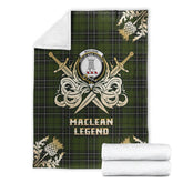 Clan MacLean Hunting Tartan Gold Courage Symbol Blanket ZI84 Clan Hall Tartan Today