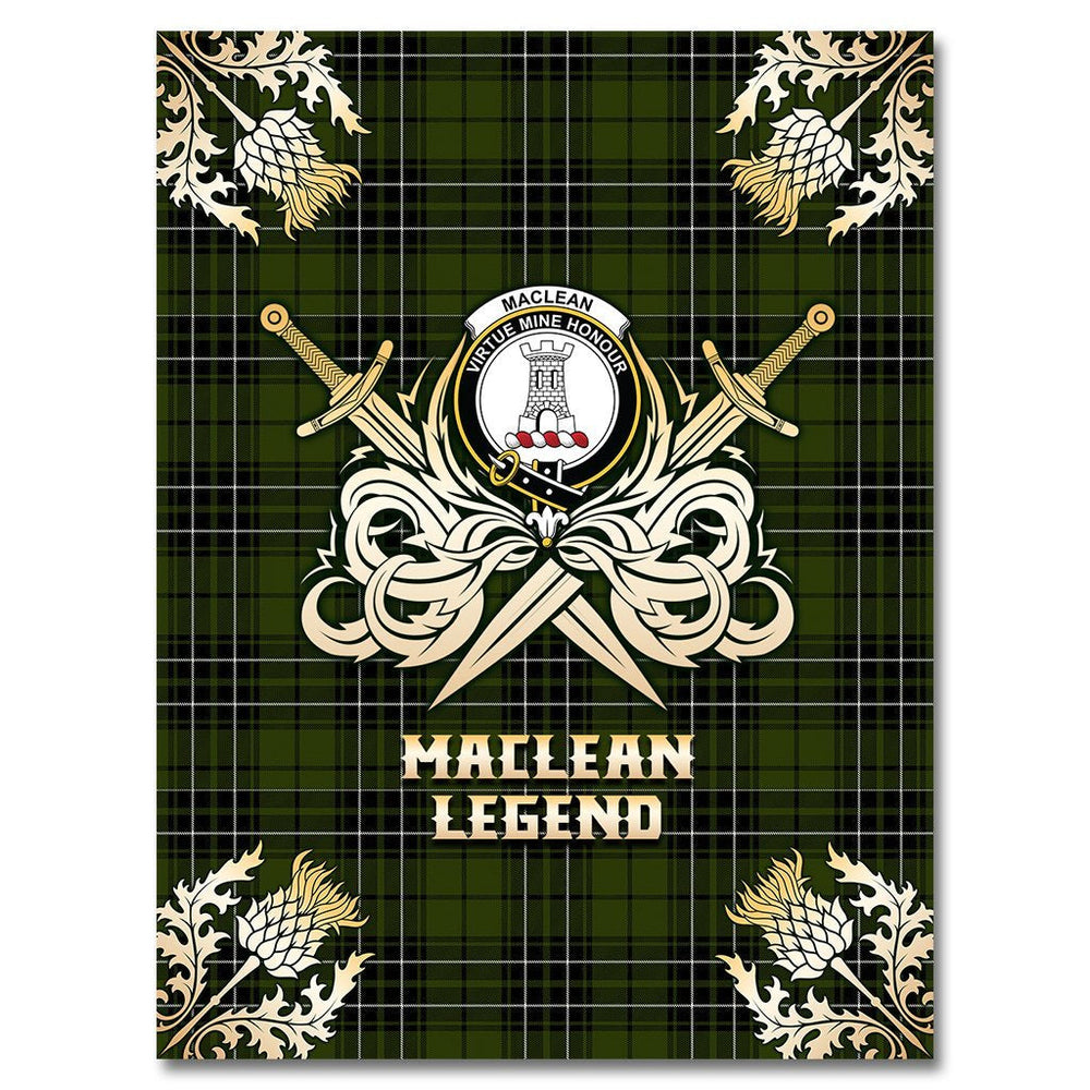 Clan MacLean Hunting Tartan Gold Courage Symbol Blanket ZI84 Clan Hall Tartan Today