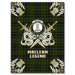 Clan MacLean Hunting Tartan Gold Courage Symbol Blanket ZI84 Clan Hall Tartan Today