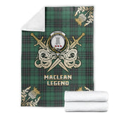 Clan MacLean Hunting Ancient Tartan Gold Courage Symbol Blanket XQ29 Clan Hall Tartan Today
