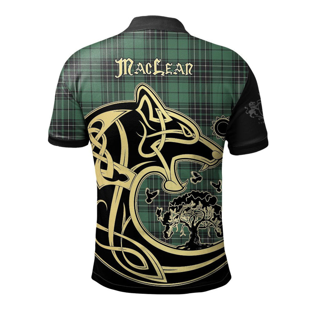 Clan MacLean Hunting Ancient Tartan Polo Shirt Viking Wolf PH21 MacLean Hunting Ancient Tartan Tartan Polo