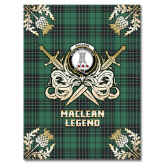 Clan MacLean Hunting Ancient Tartan Gold Courage Symbol Blanket XQ29 Clan Hall Tartan Today