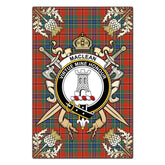 Clan MacLean of Duart Ancient Tartan Crest Black Garden Flag - Gold Thistle MA25 Clan Garden Tartan Today