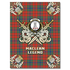 Clan MacLean of Duart Ancient Tartan Gold Courage Symbol Blanket RH97 Clan Hall Tartan Today