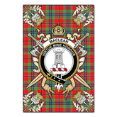 Clan MacLean of Duart Modern Tartan Crest Black Garden Flag - Gold Thistle RM46 Clan Garden Tartan Today