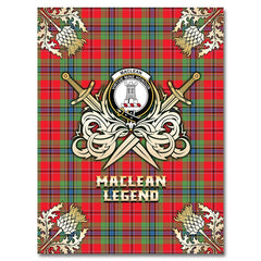 Clan MacLean of Duart Modern Tartan Gold Courage Symbol Blanket WH85 Clan Hall Tartan Today