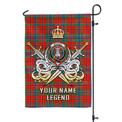 Custom Name Clan MacLean of Duart Ancient Tartan Garden Flag with Clan Crest and the Golden Sword of Courageous Legacy DU24