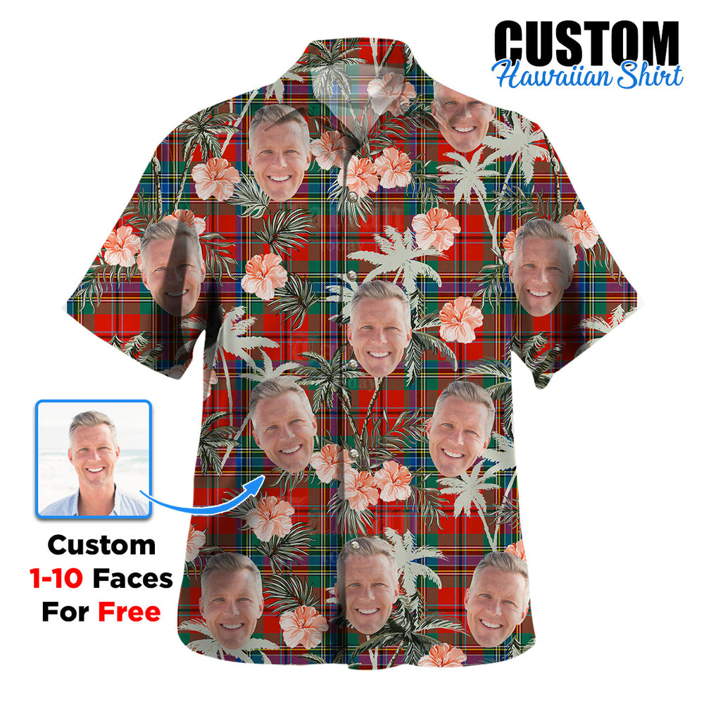 Clan MacLean of Duart Ancient Tartan Custom Face Hawaiian Shirt – Unisex Gift for Family Members, Summer Party LS12 MacLean of Duart Ancient Tartan Tartan Hawaii Shirt