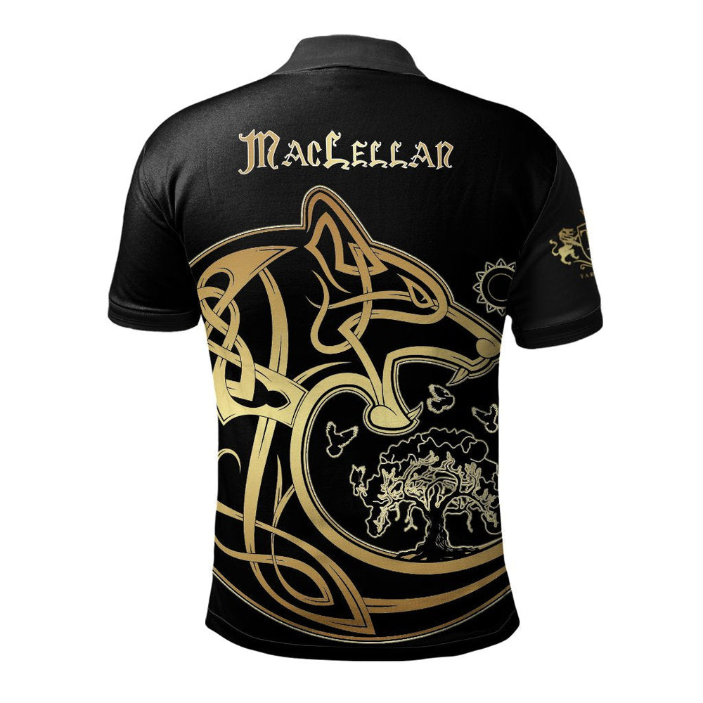 Clan MacLellan Clan Polo Shirt Viking Wolf QT83 MacLellan Tartan Polo