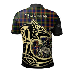 Clan MacLellan Modern Tartan Polo Shirt Viking Wolf SC38 MacLellan Modern Tartan Tartan Polo