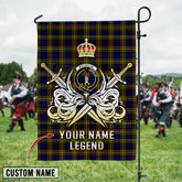 Personalized Custom Name Clan MacLellan Modern Tartan Garden Flag with Clan Crest and the Golden Sword of Courageous Legacy XV67 - MacLellan Modern Tartan Design, Scottish Heritage Gift