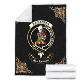 Clan MacLennan Crest Tartan Premium Blanket Black LN67 Clan Hall Tartan Today