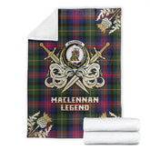 Clan MacLennan Tartan Gold Courage Symbol Blanket FT67 Clan Hall Tartan Today