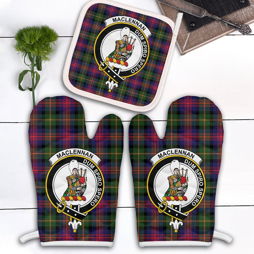 Clan MacLennan Tartan Crest Oven Mitt And Pot Holder (2 Oven Mitts + 1 Pot Holder) CO58 Clan Borthwick Tartan Today