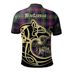 Clan MacLennan Tartan Polo Shirt Viking Wolf OD55 MacLennan Tartan Tartan Polo