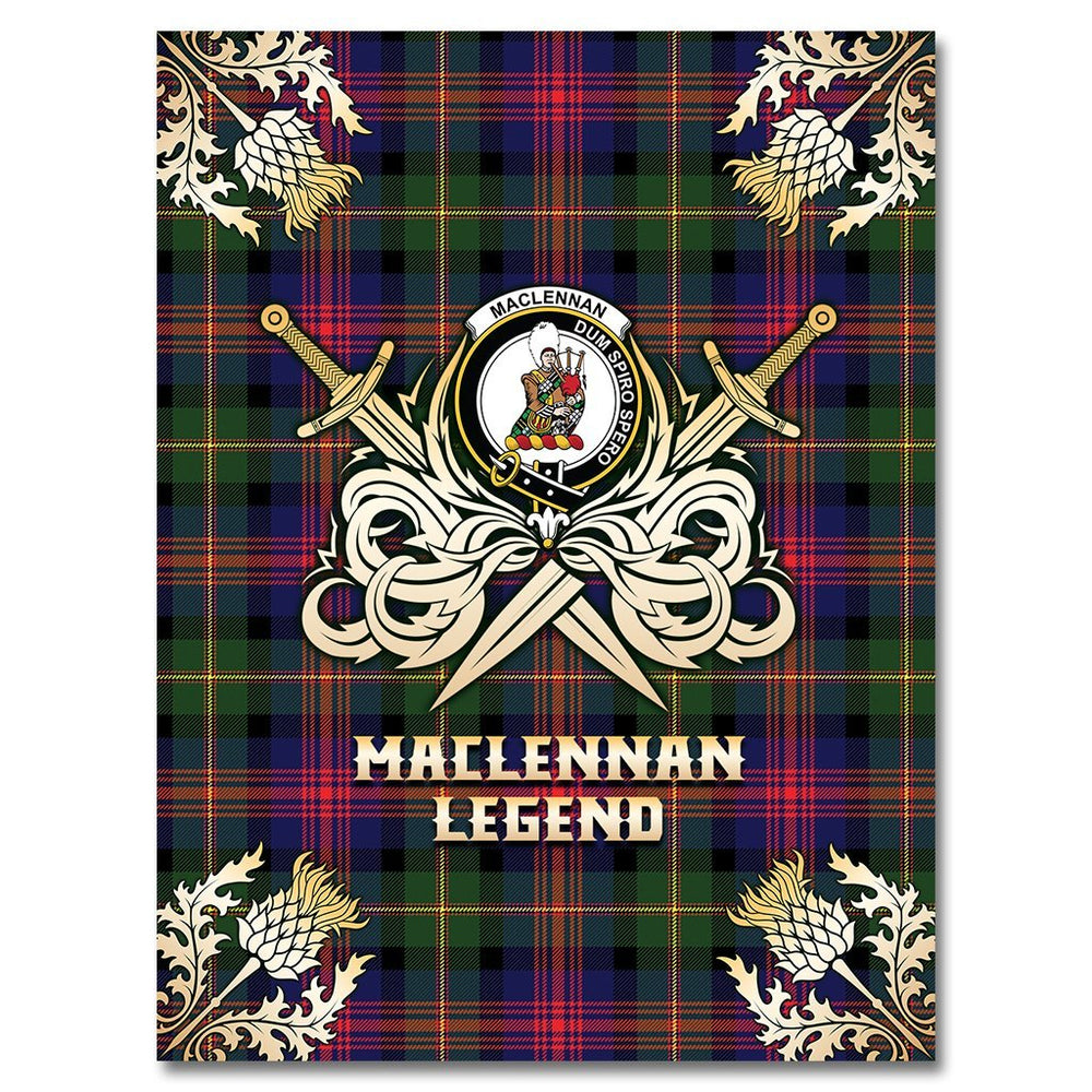 Clan MacLennan Tartan Gold Courage Symbol Blanket FT67 Clan Hall Tartan Today