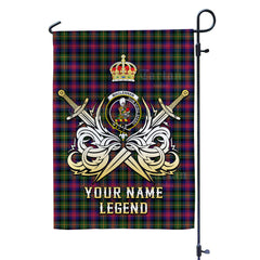 Custom Name Clan MacLennan Tartan Garden Flag with Clan Crest and the Golden Sword of Courageous Legacy WO90