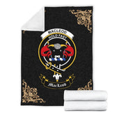 Clan MacLeod Crest Tartan Premium Blanket Black HP95 Clan Hall Tartan Today
