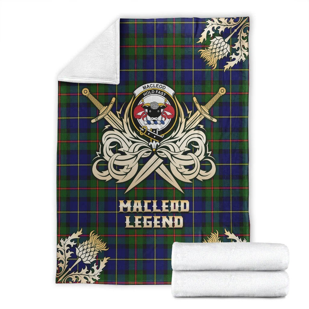 Clan MacLeod of Harris Modern Tartan Gold Courage Symbol Blanket OQ88 Clan Hall Tartan Today