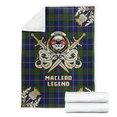 Clan MacLeod of Harris Modern Tartan Gold Courage Symbol Blanket OQ88 Clan Hall Tartan Today