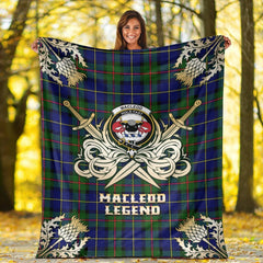 Clan MacLeod of Harris Modern Tartan Gold Courage Symbol Blanket OQ88 Clan Hall Tartan Today