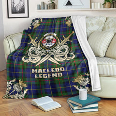 Clan MacLeod of Harris Modern Tartan Gold Courage Symbol Blanket OQ88 Clan Hall Tartan Today