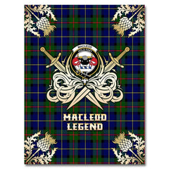 Clan MacLeod of Harris Modern Tartan Gold Courage Symbol Blanket OQ88 Clan Hall Tartan Today
