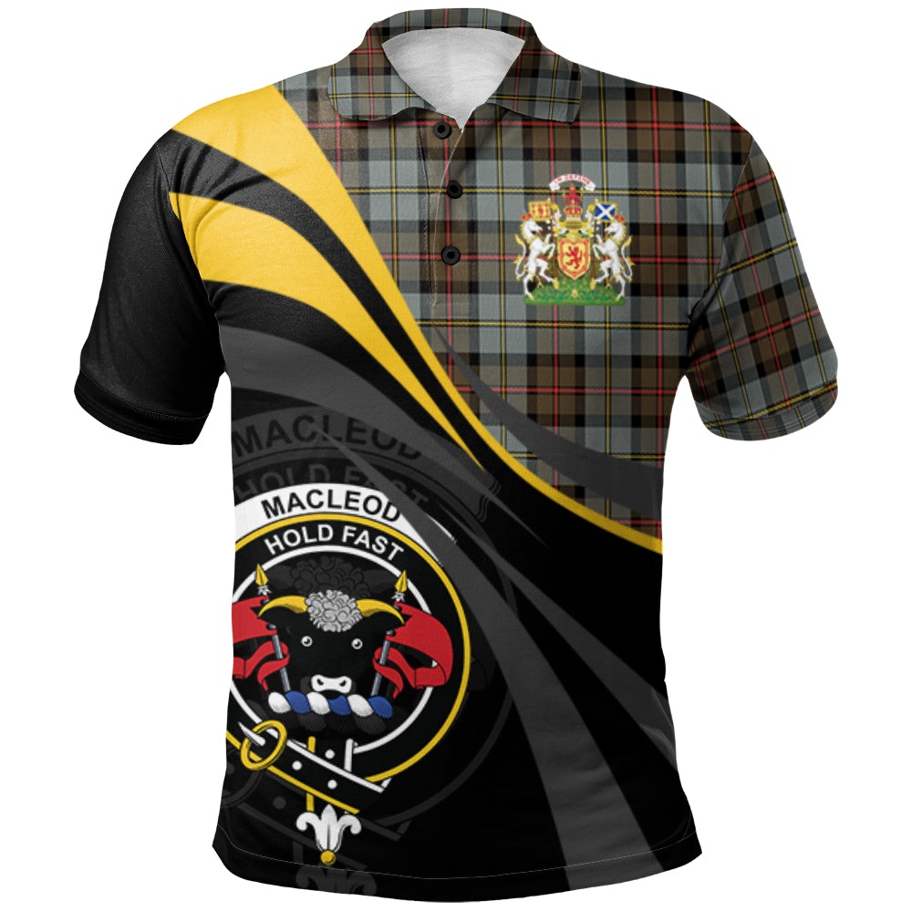 Clan MacLeod of Harris Weathered Tartan Polo Shirt - Royal Coat Of Arms Style RE31 MacLeod of Harris Weathered Tartan Tartan Polo