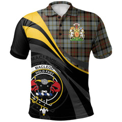 Clan MacLeod of Harris Weathered Tartan Polo Shirt - Royal Coat Of Arms Style RE31 MacLeod of Harris Weathered Tartan Tartan Polo