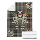 Clan MacLeod of Harris Weathered Tartan Gold Courage Symbol Blanket ZF33 Clan Hall Tartan Today