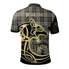 Clan MacLeod of Harris Weathered Tartan Polo Shirt Viking Wolf QN35 MacLeod of Harris Weathered Tartan Tartan Polo