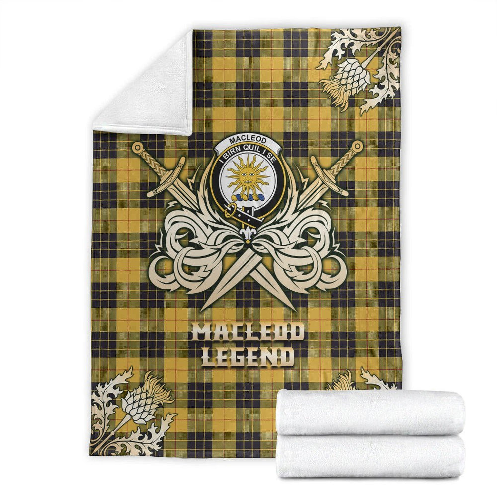 Clan MacLeod of Lewis Ancient Tartan Gold Courage Symbol Blanket TC80 Clan Hall Tartan Today