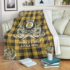 Clan MacLeod of Lewis Ancient Tartan Gold Courage Symbol Blanket TC80 Clan Hall Tartan Today
