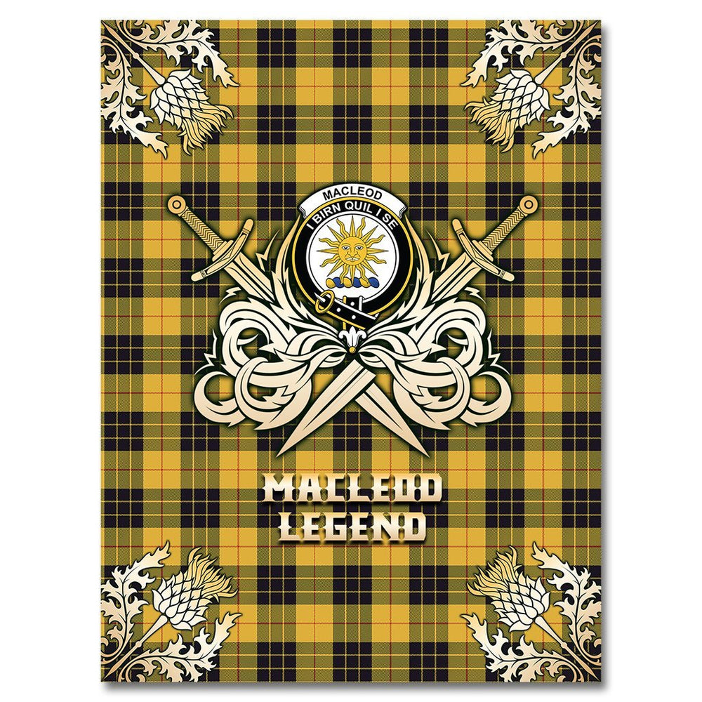 Clan MacLeod of Lewis Ancient Tartan Gold Courage Symbol Blanket TC80 Clan Hall Tartan Today