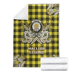 Clan MacLeod of Lewis Modern Tartan Gold Courage Symbol Blanket ES55 Clan Hall Tartan Today